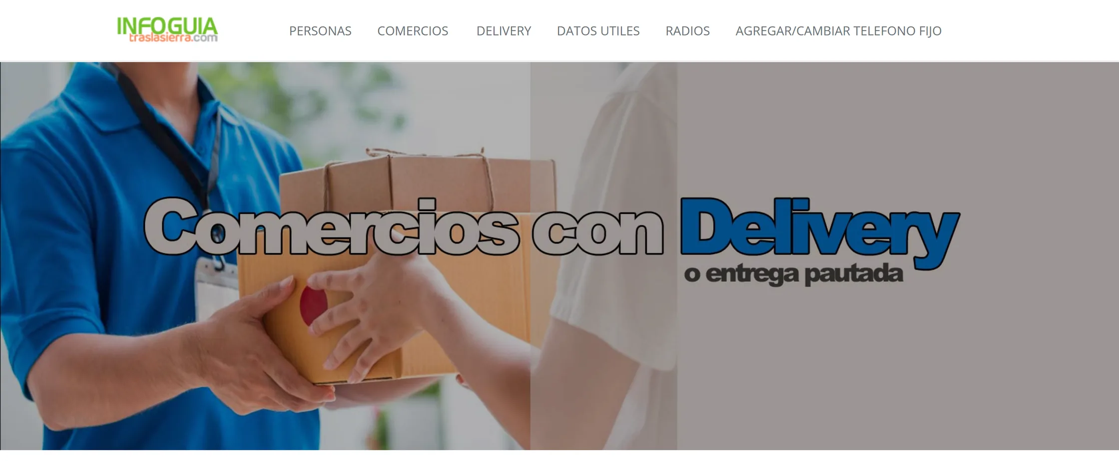 Captura del sitio Infoguía Traslasierra